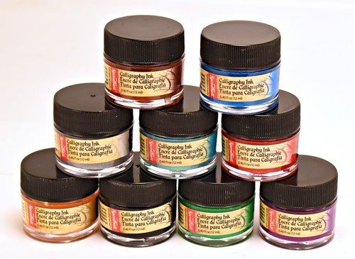 Speedball Art Products Calligraphy Ink Palette Kit Lot of 8