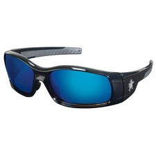 MCR Safety Swagger SR1 Safety Glasses Black Blue Diamond Mirror Lenses