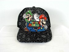 Nintendo Super Mario Black Snapback Hat Size Youth