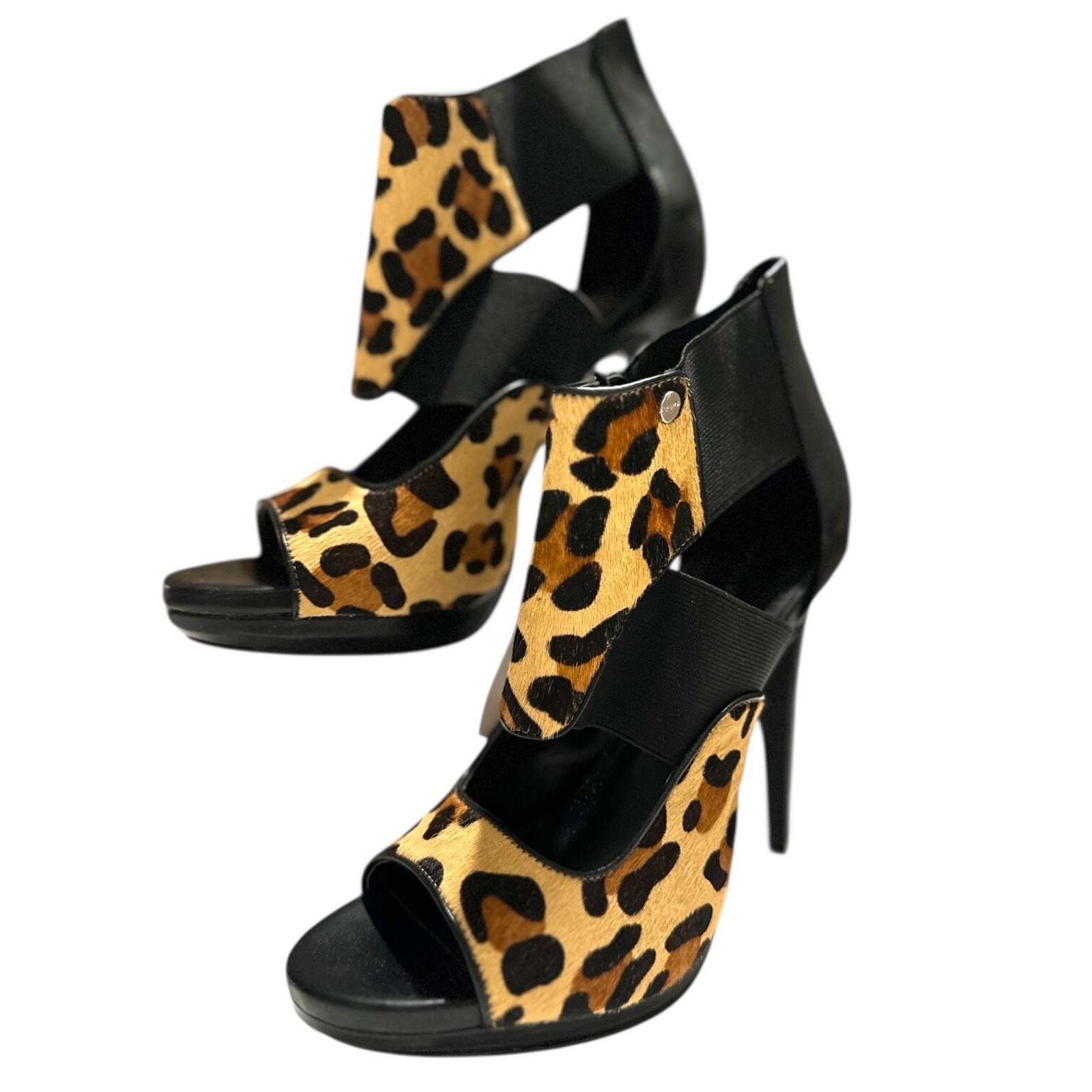 Calvin Klein Sonia Calf Hair Leopard Print Platform Heel Shoes Size 7M thumbnail 2