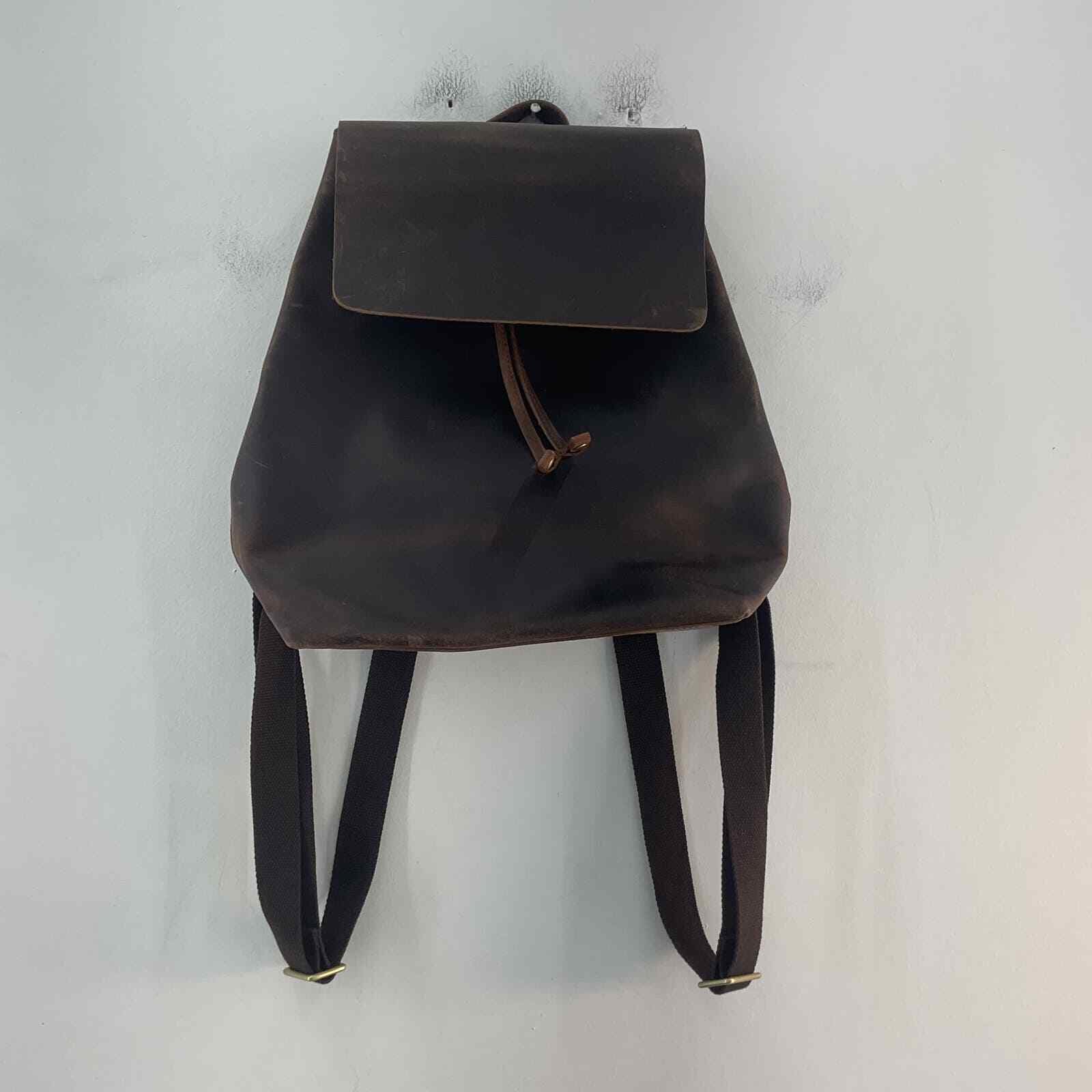 S-Zone Dark Brown Leather Women's Backpack Rucksack Travel Bag 