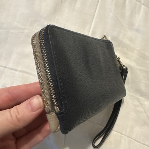 Coach Double Corner Zip Wristlet in Colorblock Multi Navy, Beige, Green 2959 - Picture 7 of 15