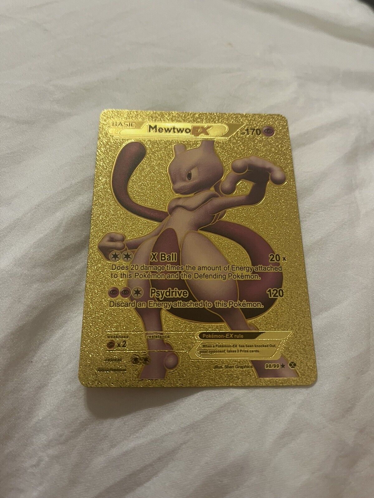 Mewtwo EX 98/99 Next Destinies Gold Foil FanArt Pokemon Card HP