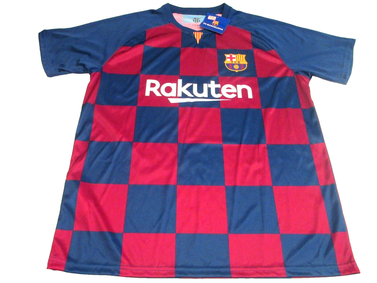 FCB FC Barcelona Rakuten Mens Soccer Barca Jersey Red Blue