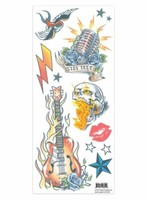 Rockstar Klebe-Tattoo Set - Fasching Halloween Karneval - TemporäRe Tattoos In