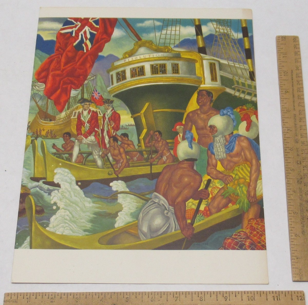 1956 Matson Lines - SS LURLINE - Dinner MENU - A God Appears by E