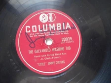 C68 Little Jimmy Dickens Columbia 20835 Galvanized Washing Tub (E+) Autographed