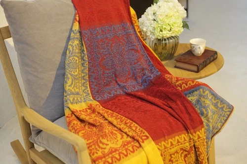 86 x 102" Vintage Bohemian Tapestry Sofa Throw Blanket Anti-slip Rugs Rural Sale - Picture 13 of 36