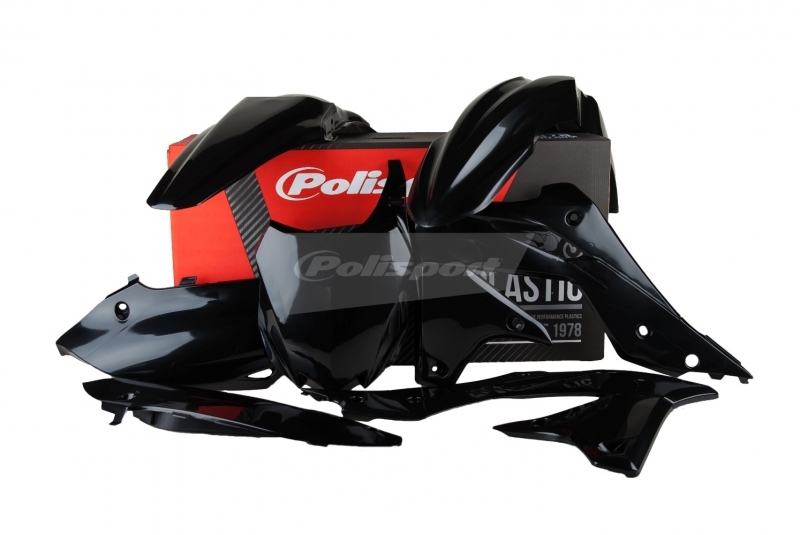 Kit plastique Polisport noir pour moto Kawasaki KX250F 2013-2016