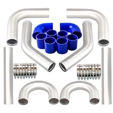 2.5" 63mm Universal Aluminum Turbo Intercooler Pipe Kit + Silicone Hose + Clamp