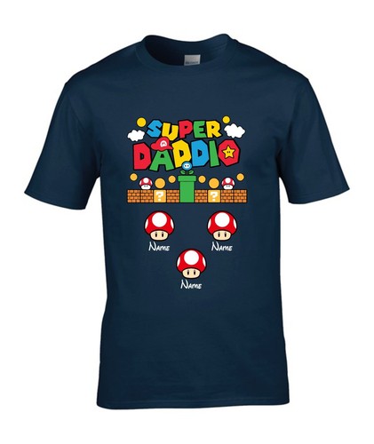 T-shirt personalizzata Super papà, maglietta festa del papà, top Mario papà papà - Foto 6 di 7