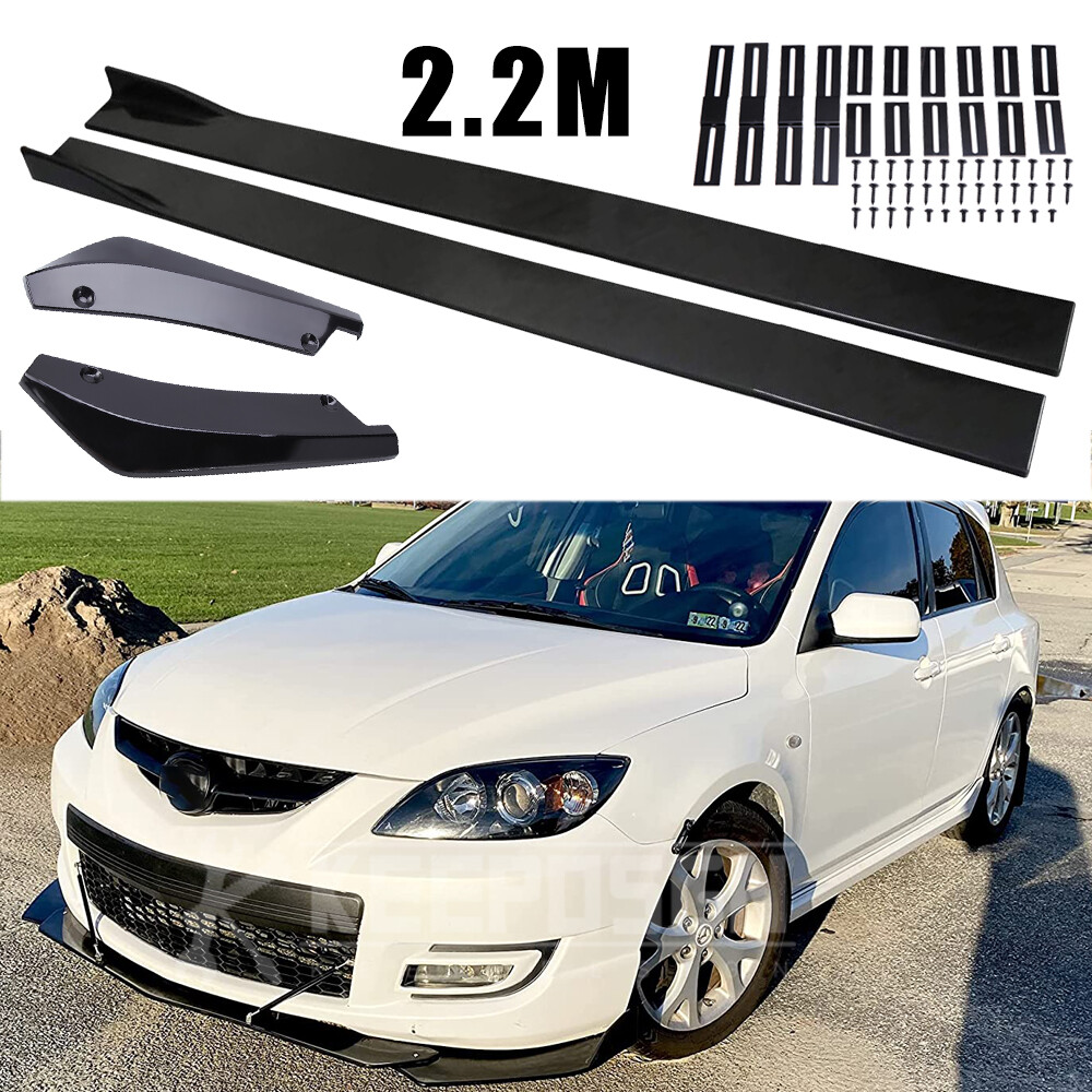 86.6'' Side Skirts Extension Rocker Splitters + Rear Lip For Mazda