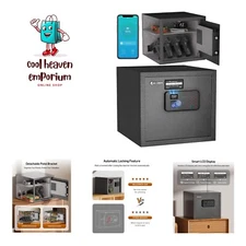 Smart Gun Safe for Multiple Pistols - Automatic Lock Safe Box with LCD Displa...