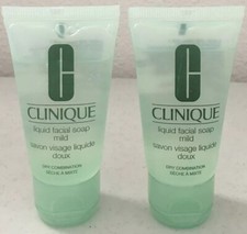 Lot of 2 Clinique Liquid Facial Soap Mild 1.0 oz/30ml Each Dry Combination Skin