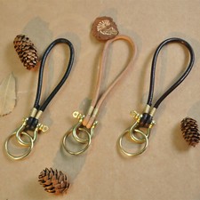 KEY CHAIN LEATHER Belt Loop Key Holder Rings Weave Keyring Handmade Keyfob