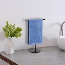 Songtec Hand Towel Holder Stand for Bathroom, Fingertip Rack, Black