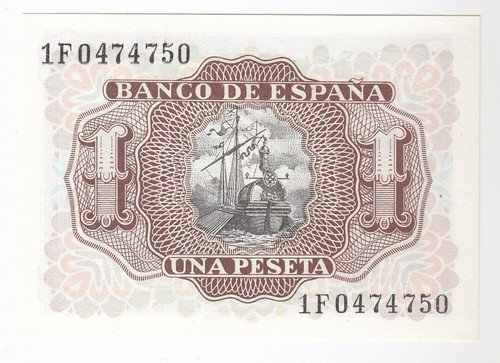 Spain, 1 Peseta, 1953, Banco De Espana, Banknote, P144, UNC - Picture 2 of 2