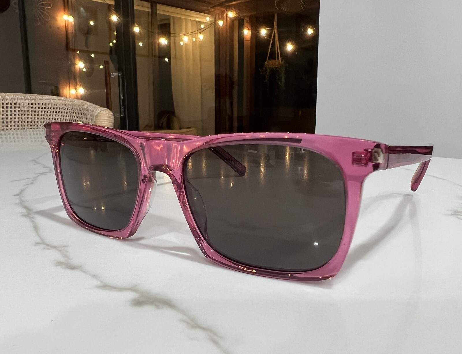 SAINT LAURENT SL 559 004 Occhiali da sole unisex rosa acetato quadrato 54 mm