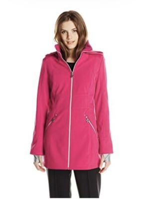 Betsey Johnson Coat~Weather Resistant~Zip-off Hood~Pink Tourmaline~Size S~NWT