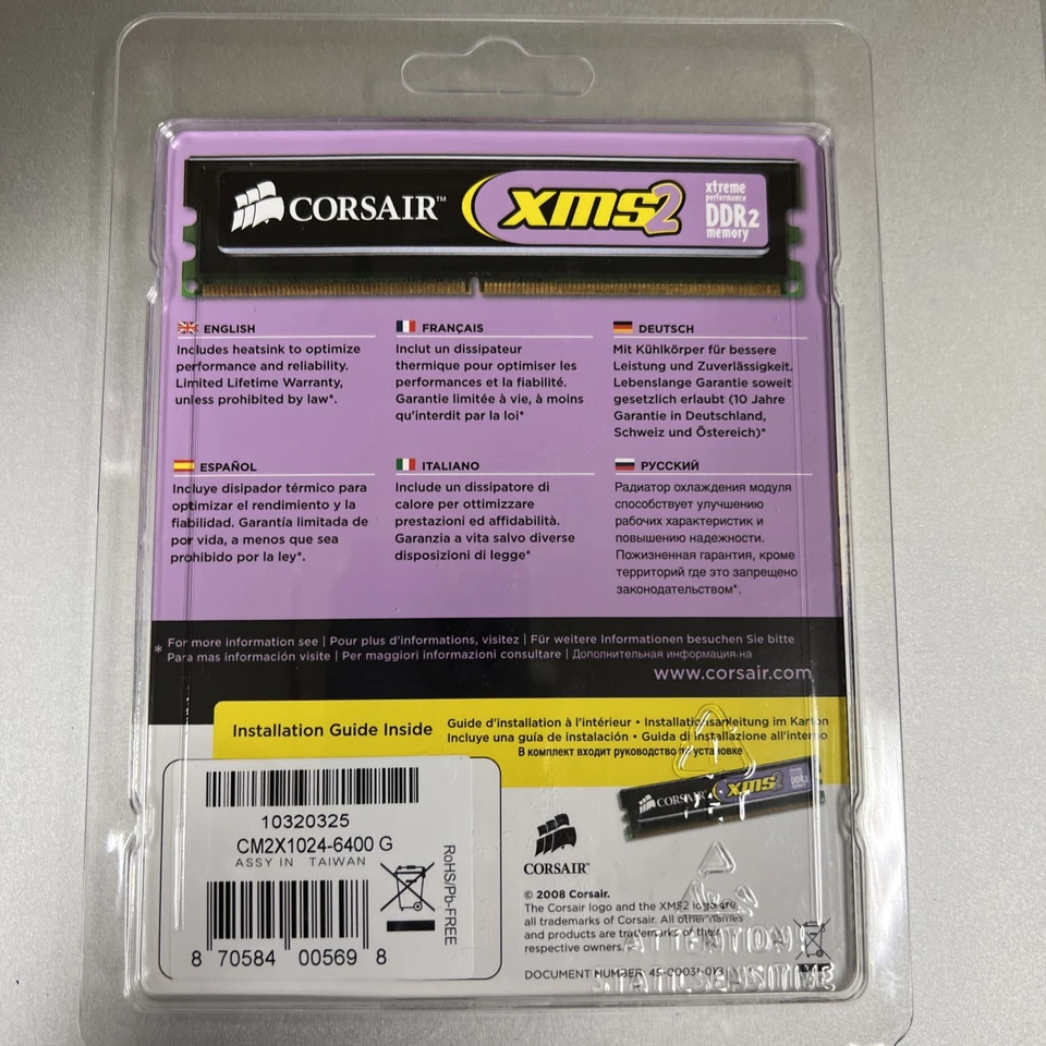 Corsair XMS2 DDR2 Xtreme Performance CM2X1024-6400 1.90V Ver 5.2 800MHz 1024MB - Image 2 of 2