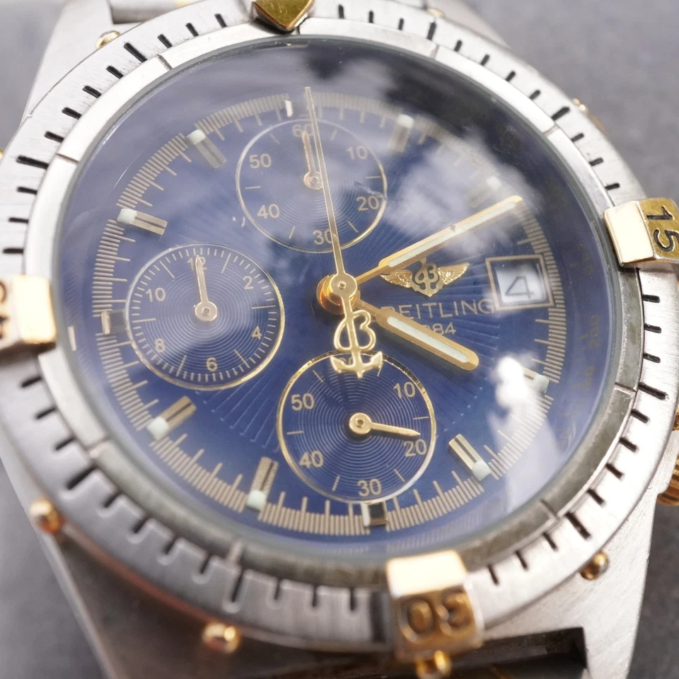Breitling Chronomat B13048 Quartz Steel Gold Blue Dial 42mm Watch - Image 3 of 4
