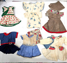 vintage doll clothes lot 1930s - 50s 6 outfits handmade one of a kind