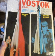 Rare Vintage 1960s, MPC Vostok RD-107 Flying Model Rocket Kit 15&rdquo; 1/100 -sealed