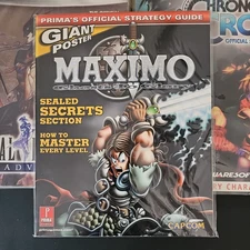 Maximo Ghosts to Glory Prima Strategy Guide PS2 Capcom w/ GIANT POSTER Very Nice
