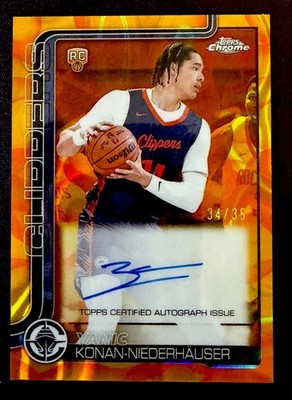 YANIC KONAN-NIEDERHAUSER 2025-26 TOPPS CHROME  ROOKIE AUTO GOLD ORANGE RC /35