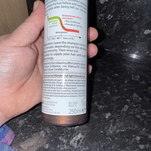 Plantur 39 Colour Brown Phyto-Caffeine Shampoo 250ml New Unwanted * Not Sealed - Picture 5 of 5