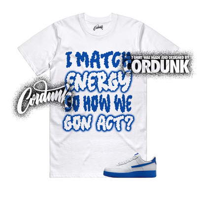 Air Force 1 Game Royal Blue White Hyper Dunk Low T Shirt Match MATCH