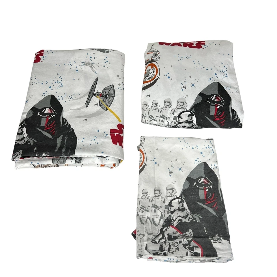 Juego de sábanas gemelas Pottery Barn Kids Star Wars The Force Awakens Kylo Ren 3 piezas Foto 2 de 4