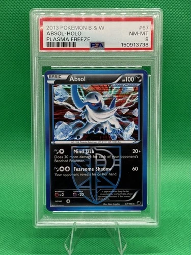 2013 POKEMON BLACK & WHITE PLASMA FREEZE #67 ABSOL-HOLO PSA 8