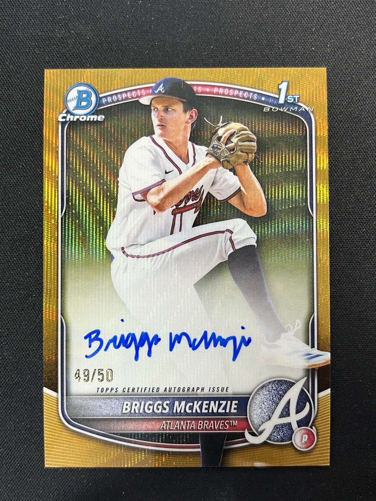 2025 Topps Bowman Draft Chrome Gold Wave #CPA-BM Briggs McKenzie 1st Auto 31/50