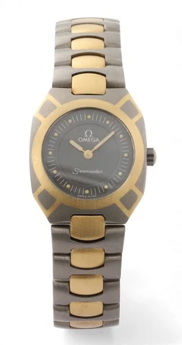 Vintage OMEGA Seamaster Polaris Titanium & Gold Quartz - 795.0845  Ladies 22.5mm