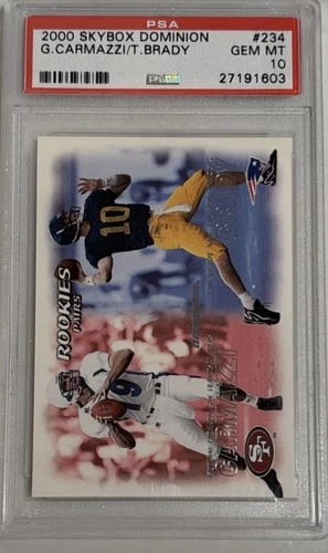 2000 Skybox Dominion Tom Brady Giovanni Carmazzi #234 Rookie PSA 10