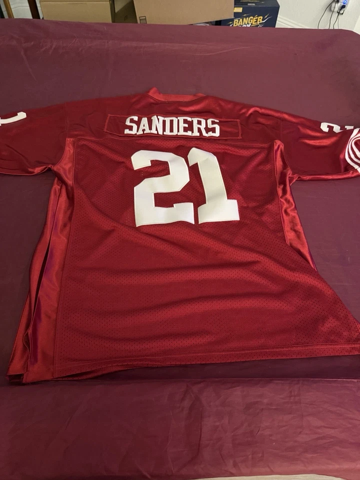 Mitchell & Ness Deion Sanders 旧金山 49 人队 1994 红色球衣 尺寸 2XL  — 第 3/3 张图片