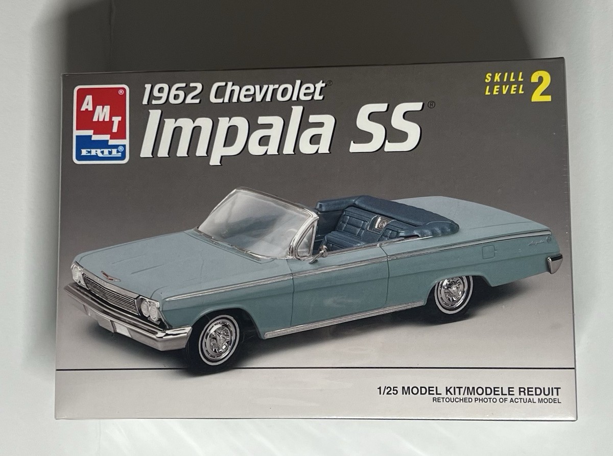 自動車 AMT 1962 Chevrolet Impala 1/25 AMT 1962 Chevy Impala Convertible 1:25 Scale Model Kit
