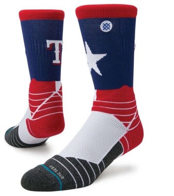 TEXAS RANGERS STANCE MLB DIAMOND PRO BLUE RED WHI CREW BASEBALL SOCKS MEN L 9-12