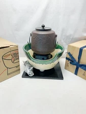 Takahashi Keiten Tea Ceremony Maitori Matsutake Mon Hagobita Kama 19.2cm 30.5cm