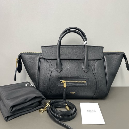 Celine Luggage Small Black Cowhide Leather 3-Way Crossbody Bag Duty Paid