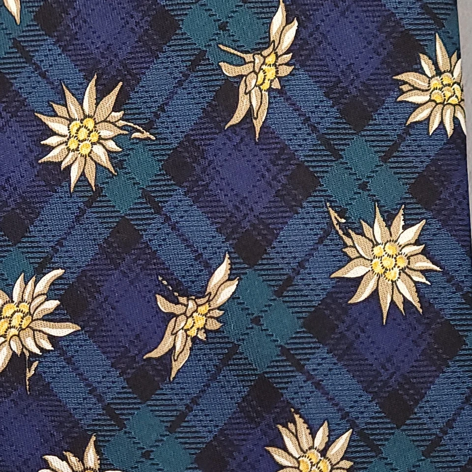 Corbata Brooks Brothers Makers Merchants para hombre verde azul a cuadros flor seda EE. UU. Foto 2 de 4