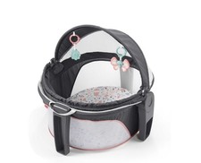 Fisher-Price Portable Bassinet On-The-Go Baby Dome Travel Play/ TRI PINK PEBBLES