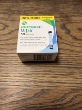 One Touch Ultra Diabetic Blood Glucose Test Strips 30 Count New Exp. 4/27