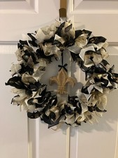 Mardi Gras Wreath, Mardi Gras Fleur di lis Wreath, Hand Crafted. 14" Diameter