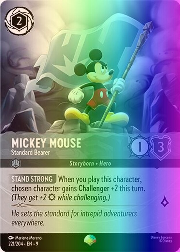 Lorcana Mickey Mouse - Standard Bearer (221/244) Ch. 09 Fabled LP FOIL- Epic