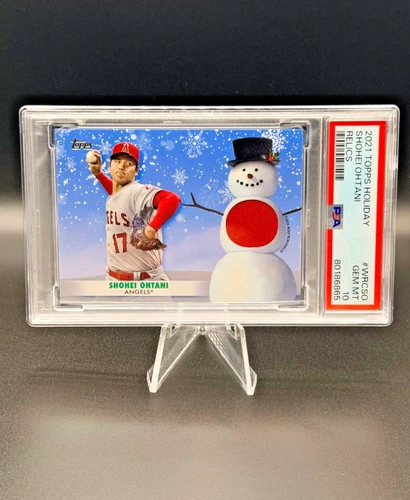 SHOHEI OHTANI 2021 Topps Holiday Relics Patch Materials PSA 10 Gem Mint (pop 9)