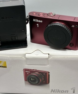 Nikon 1 J3 Red 14.2 MP Mirrorless Digital Camera Body W/ Box