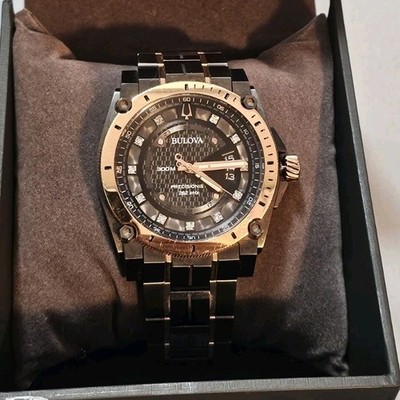 Bulova Precisionist Men's 300m Quartz Watch Date Two-Tone Bracelet