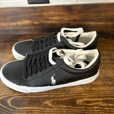 Polo Ralph Lauren  Sayer Black And White Sneakers Boys Size 6
